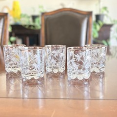 Shannon Godinger Crystal South Beach Palm Whiskey Glasses Silver Plated Rim – 5