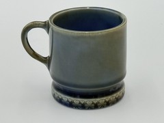 IRISH JAUNTING CAR MUG BLUE GREEN CERAMIC SOUVENIR SHAMROCK MADE IN IRELAND WADE