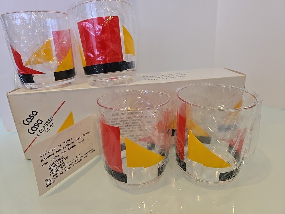 N.O.S AMETEC INT. CASA CASA Design By Kalida ACRYLIC Drinking Glass(4) 14.oz