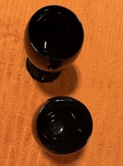 Vintage Libbey Black Amethyst Glass 7″ Goblet Water, Wine Glass, Halloween 12oz