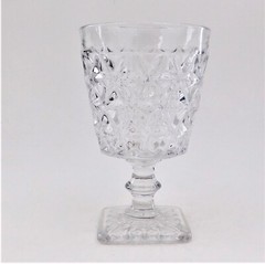 Mt Vernon Imperial Pressed Crystal Crisscross Diamond Square Base Goblet