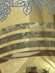 1960s Set Of 5 Gilt Gold Glass Cup Tumblers With Silver Roses, Clear Stripes MCM
