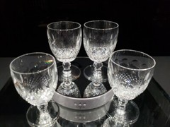 (4) Water Goblets 8 oz Glasses 5-1/4″ Crystal Old signed Waterford Colleen cut