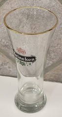 Heineken Beer Pilsner Glass with Gold Trim 12 fl oz