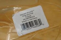 NOS GORHAM Crystal Frosted Acorn Nut Harvest Bounty Chip & Dip Serving Platter