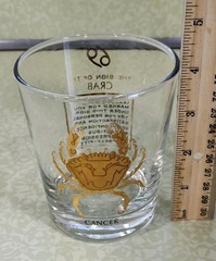 Vintage Horoscope Zodiac Cancer MCM Cocktail Bar Tumbler Glass Retro Beverage