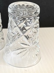 3 Juice Glass Tumblers Anchor Hocking 3in Star of David Early American Prescut