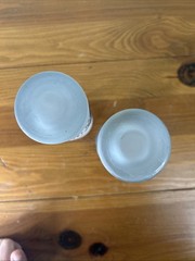 Vintage Tom Art Glass Tumblers Hand Painted Hand Made 6-3/4″