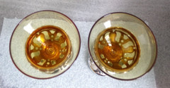 Pr 🥂 FARBERWARE KROME KRAFT ART DECO Martini COCKTAIL AMBER GLASS!