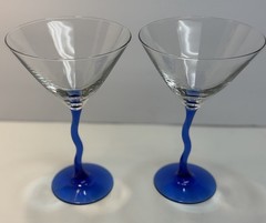 Set of 2 Courbe by LIBBEY GLASS COMPANY Martini Glasses