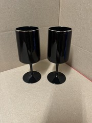 Lenox Venture Black (Platinum Trim) Water Goblets Set Of 2