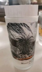 VINTAGE LIBBEY Set of 4 MCM CALIFORNIA MISSION Glasses Tumblers Frosted 8 oz EXC