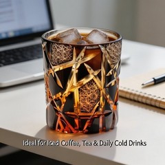Luxury Edo Tokyo Kiriko Crystal Tumbler, Whiskey Brandy Glass for Gentleman