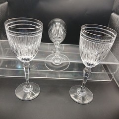 3 VTG Marquis By Waterford Hanover Platinum Pattern Wine Glass Approx 7 5/8″…