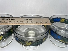 Vintage Libbey Dessert/ Sherbert Footed Stained-Glass Set of 4 Dessert Cups