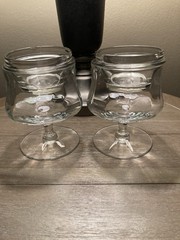 Set of 2 Vintage Shrimp /Seafood Optic Glass Cups w/Chillers