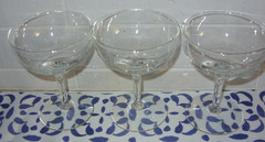 Set of 6 Clear Glass Champagne Tall Sherbet Glasses Dessert Dishes 4 5/8″ Tall