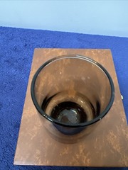 Vintage Libbey Smokey Tawny Brown Flat Base Glass Tumbler 4.75″ Tall
