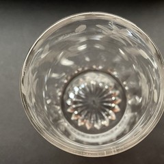 Antique Etched Glass Tumbler 10.5cm Engrave Grape Vine Victorian Crystal Vintage