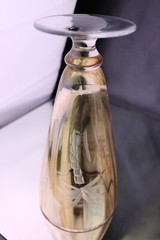 Lenox Crystal British Colonial Tradewind Amber Lustre Gold Cut Palm Tree