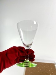 Vintage Martini Cocktail Glasses-Elegant Set of 2 Lime Green Foot 7in Tall