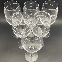 Mikasa Cheers Etched White Wine Glasses 6 Piece Made in China 8.75″ tall 16oz