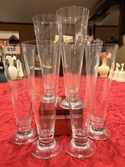 Minimalist Vintage Marquis by Waterford Crystal Footed Pilsner Glasses Set Of 6