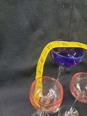 Set/7 Multicolored Long Stem Liqueur Cordial Shot Glasses “Fancy” EUC. 46