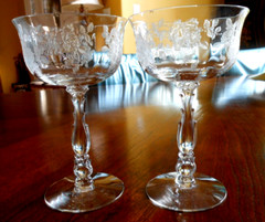 Fostoria Willowmere Champagne Rose Stem 6024 Etch 333