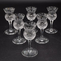 Edinburgh Crystal Thistle Cordial Glasses SIGNED 3 3/8″ – Set of 6