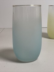 Set of 4 Vintage Blendo Frosted Tumblers Drinking Glasses Art Deco 14 Oz