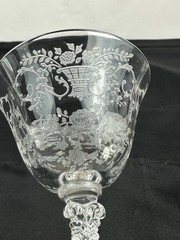 Cambridge Rose Point Etched Liquor Cocktail Glass Set Of 2 clear 6″ tall