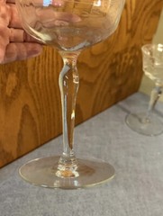 3 Liquor /Cocktail glass w/ etched Flower & Swag UNK1417 Unknown Manufacturer 6″