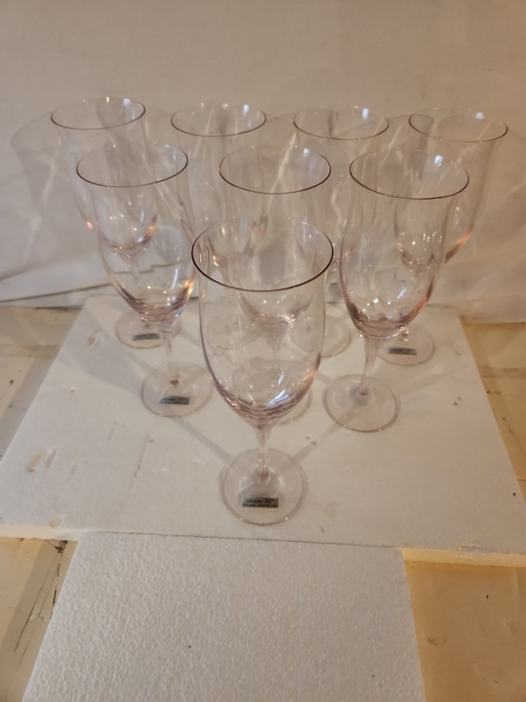 40 Year Old NOS Noritake ROYAL PIERPONT PINK Ice Tea Glasses Set Of 8 Never Used