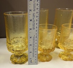 Franciscan Madeira Yellow Footed Glasses Goblet Tumbler Set Of 10 Corn Silk