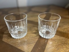 2 Vintage Arcoroc Arc France Whiskey Low Ball Glasses Cut Glass Detail