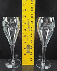 7 Princess House Heritage Champagne Tulips Set Clear Floral Etched Stemware Lot