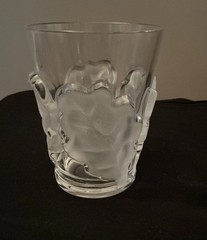 Lalique France Chene Frosted Oak Leaf Double Old Fashion 4.5” Signed
