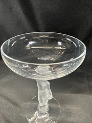 Bacchante Frosted Nude Stem Champagne Tall Sherbet Glass 5 3/4″ Mid Century VTG