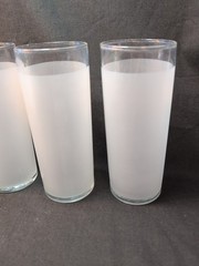 Libbey Set of 4 Vintage Frosted Tom Collins Tall and Slim 6in Tumblers MCM