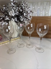Set of 4 Svend Jensen Empress Clear 9 1/2 inch Tall Water Goblet Glass