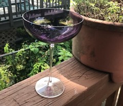 Krosno Martini Glasses Deep purple orig tags big 12 oz bowls FREE SHIP