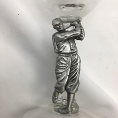 Fort Pewter Male Female Golfers Wine Water Glass Golf Gift Vintage Set of 2 7″