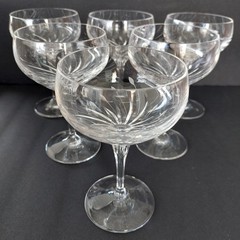 Set Of 6 Nachtman Fleurie Lead Crystal Saucer Champagne Tall Sherbert Glasses