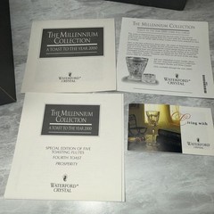 2 Waterford Crystal Millenium Collection «Prosperity» Toasting Flutes 4th Toast