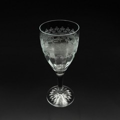 Vintage Tiffin Franciscan Scroll & Band Needle Etched 259 Water/Wine Glass
