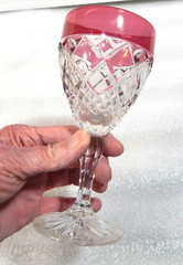 CHRISTOPHER STUART Crystal REGENCY Ruby Red Goblet 6 1/2″