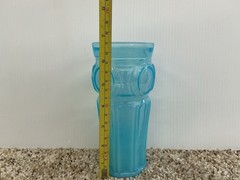 Vintage 1960s Wheaton Bullseye Opalescent Blue 6.75″ Glass Tumbler
