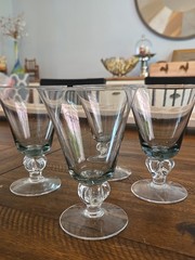 Vintage Grey & Clear Stemware – 4 Wine & 4 Cordial Glasses