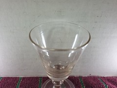 18th Century English Wine Glass Trumpet Bowl Folded Foot 1645-1745 Perfect
